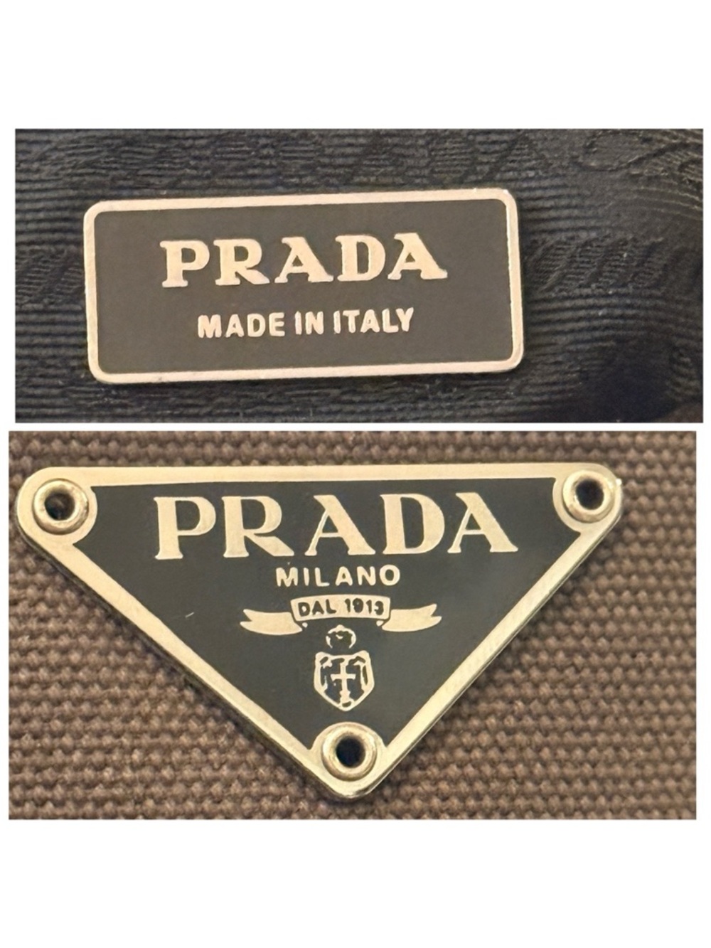 Prada Leather Tote Bag Brown Black Shoulder Bag Medium Everyday Luxury Handbag - Picture 5 of 17